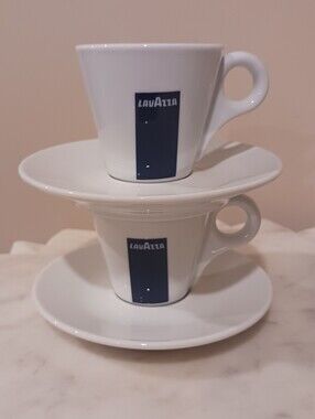 LavAzza 4PC Blue Ribbon Espresso Cup Apulum Saucer Set